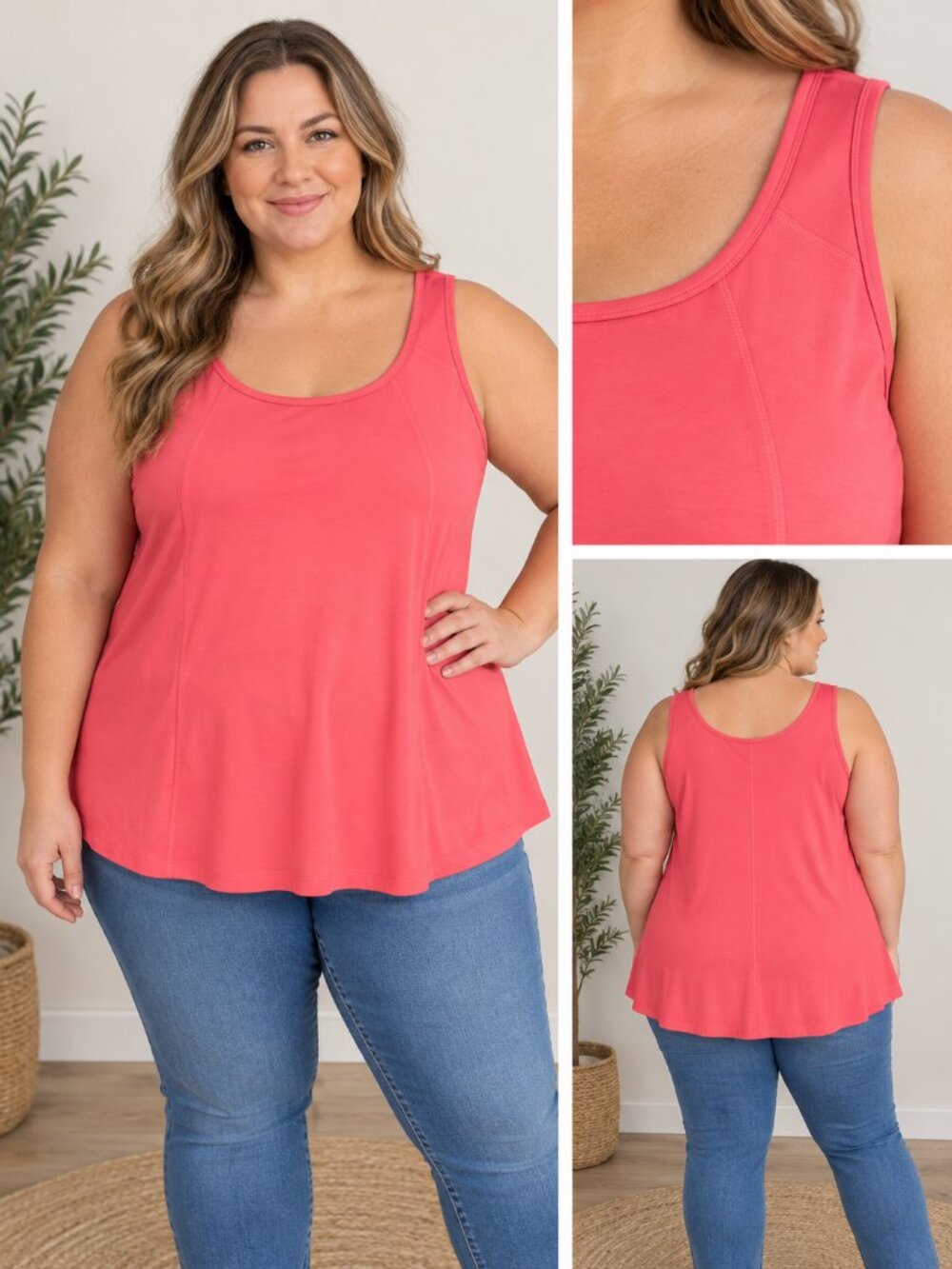 Any Age Activewear Women's Coral Tank Top Size 2XL
